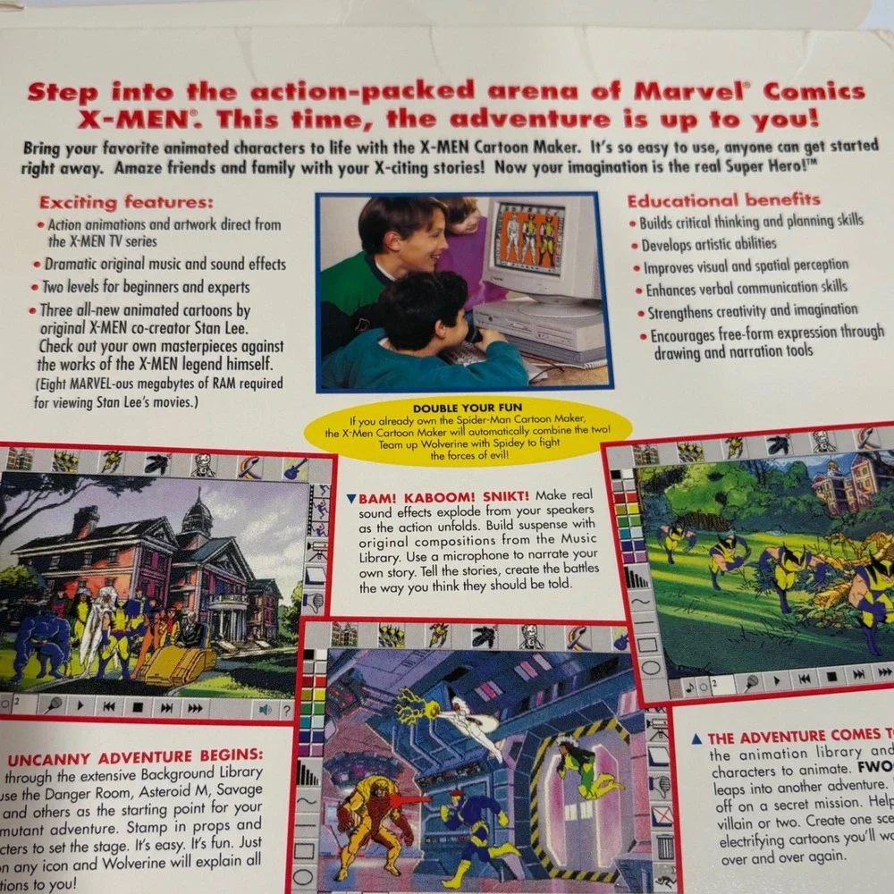 Marvel Comics X-Men‎ Cartoon Maker CD-ROM Knowledge Adventure 1995 Jump Start